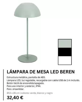 ABS - Lámpara De Mesa Led Beren