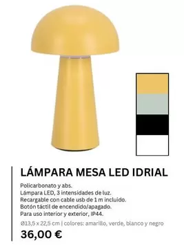 ABS - Lámpara Mesa Led Idrial