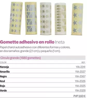 Ineta - Gomette Adhesivo En Rollo