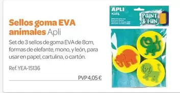Apli - Sello Goma Eva Animales