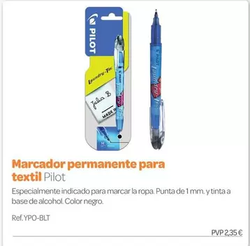 Pilot - Marcador Permanente Para Textil