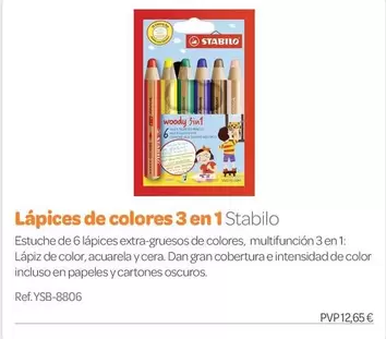 Stabilo - Lápices De Colores 3 En 1