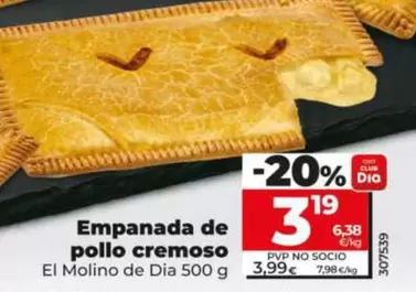 El Molino De Dia - Empanada De Pollo Cremoso 500 G