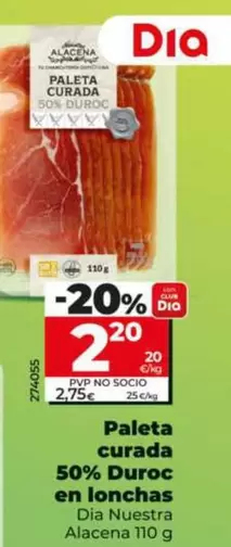 Dia Nuestra Alacena - Paleta Curada 50% Duroc En Lonchas