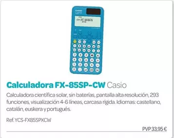 Casio - Calculadora Fx 85sp Cw