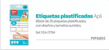 Apli - Etiquetas Plastificodas