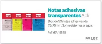 Apli - Notas Adhesivas Transparentes