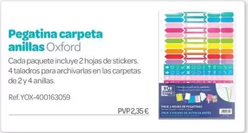 Oxford - Pegatina Carpeta Anillas