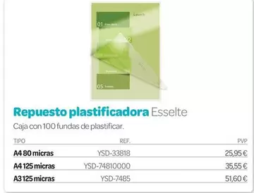Esselte - Repuesto Plastificadora