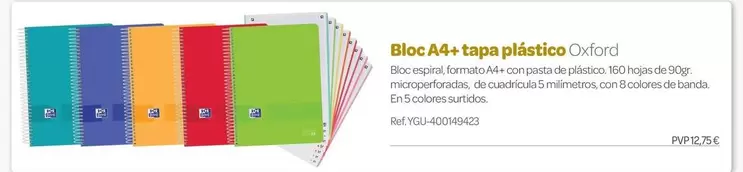 Oxford - Bloc A4 + Tapa Plastico