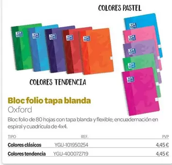 Oxford - Bloc Folio Tapa Blanda