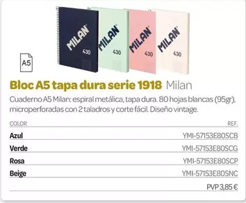 Bloc A5 Tapa Dura Serie 1918