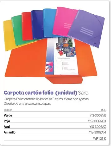 Carpeta Carton Folio Saro