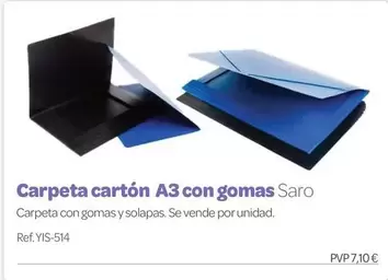 Carpeta Carton A3 Con Gomas Saro