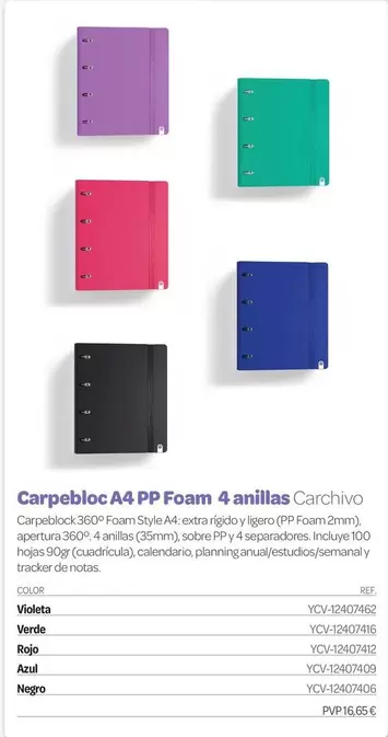 Carchivo - Carpedoc A4 PP Foam 4 Anillas