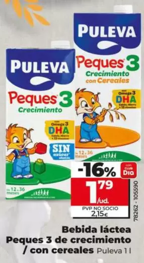 Puleva - Bebida Láctea Peques 3 De Crecimiento / Con Cereales