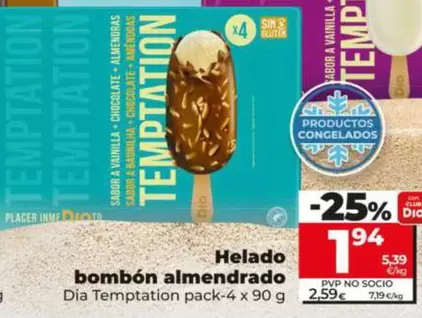 Dia Temptation - Helado Bombón Almendrado