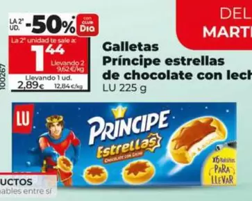 Lu - Galletas Príncipe Estrellas De Chocolate Con Leche