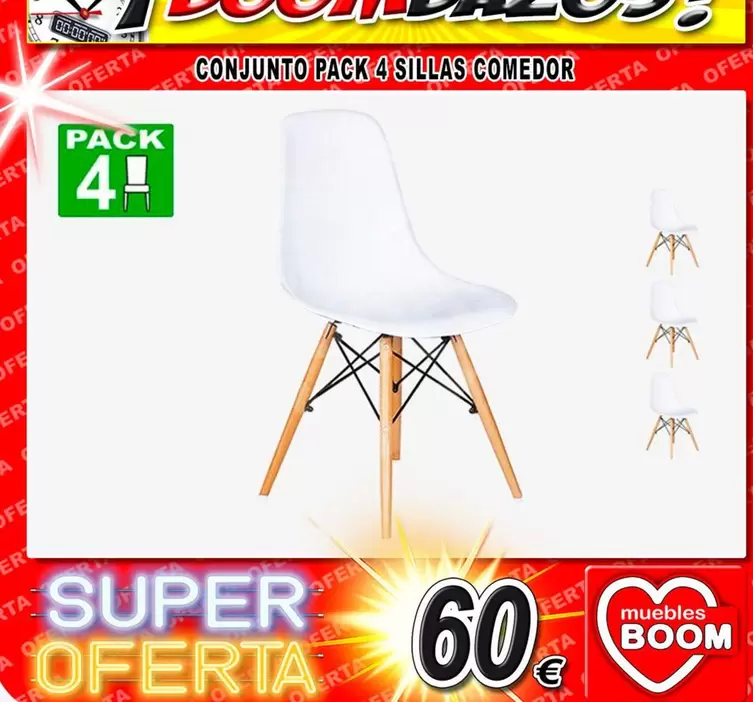 Conjunto Pack 4 Sillas Comedor