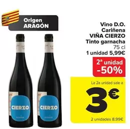 Viña Cierzo - Vino D.O. Cariñena Tinto Garnacha