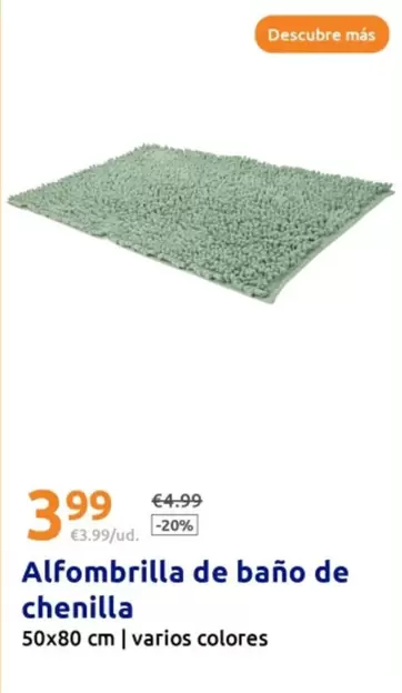Alfombrilla De Baño De Chenilla
