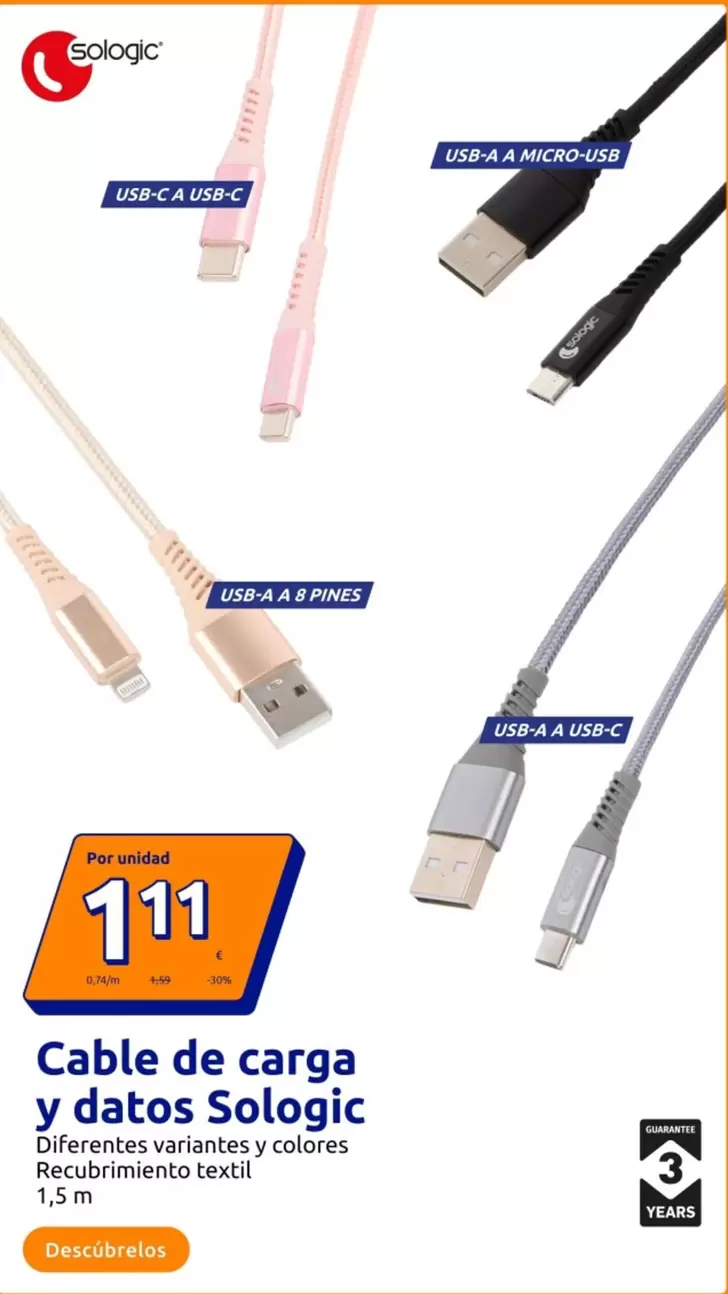 Sologic - Cable De Carga Y Datos 