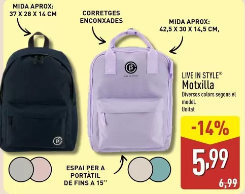Live In Style - Motxilla