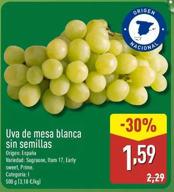 Uva De Mesa Blanca Sin Semillas