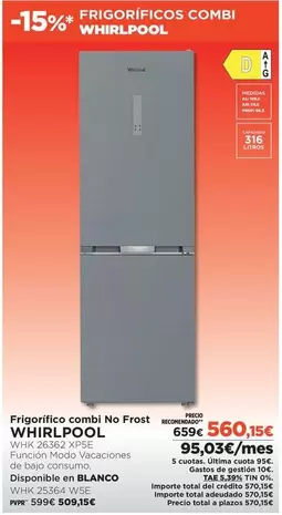 Whirlpool - Frigorífico Combi No Frost