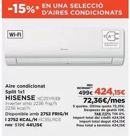 Hisense - Aire Condicionat Split 1x1 KC25YR3B