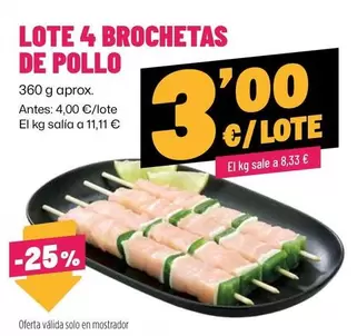Solo - Lote 4 Brochetas De Pollo