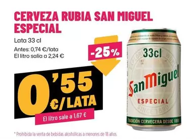 San Miguel - Cerveza Rubia Especial