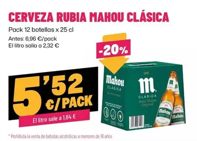 Mahou - Cerveza Rubia Clasica