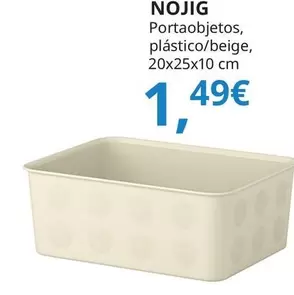 Nojig - Portaobjetos, Plástico/beige, 20x25x10 Cm