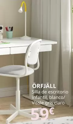 Orfjall Silla De Escritorio Infantil, Blanco/Vissle Gris Claro