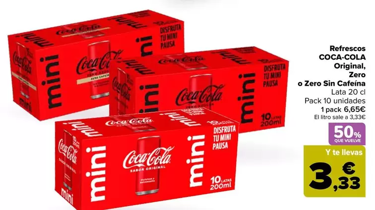 Coca-cola - Refrescos Original, Zero O Zero Sin Cafeina