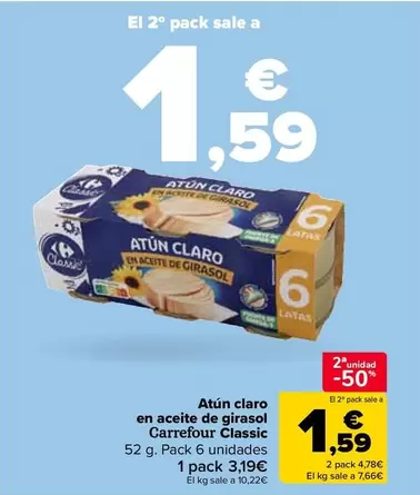 Carrefour Classic - Atún Claro En Aceite De Girasol