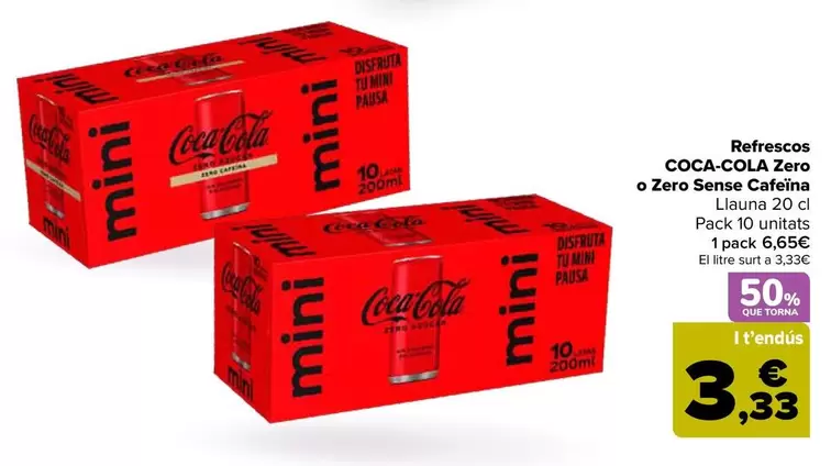 Coca-cola  - Refrescos   Original  Zero  O Zero Sin Cafeina