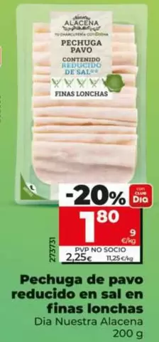 Dia Nuestra Alacena - Pechuga De Pavo Reducido En Sal En Finas Lonchas