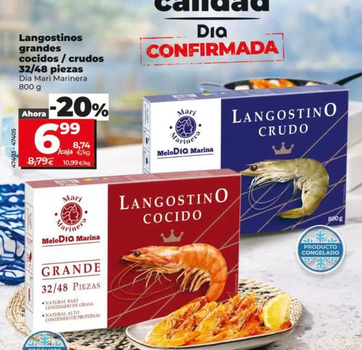 Dia Mari Marinera - Langostinos Grandes Crudos 32/48 Piezas 800 G