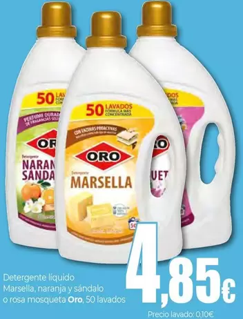 Oro - Detergente Líquido Marsella, Naranja Y Sándalo O Rosa Mosqueta
