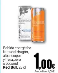 Red Bull - Bebida Energetica Fruta Del Dragón, Albaricoque Y Fresa, Zero O Coconut