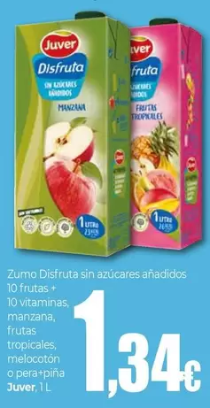 Juver - Zumo Disfruta Sin Azucares Anadidos 10 Frutas + 10 Vitaminas