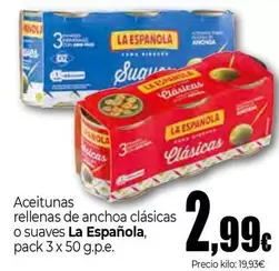 La Española - Aceitunas Rellenas De Anchoa Clasicas O Suaves