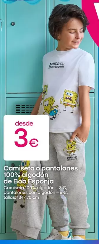 Bob Esponja - Camiseta O Pantalones 100% Algodón 