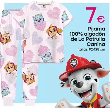 Paw Patrol - Pijama 100% Algodon De La Patrulla Canina