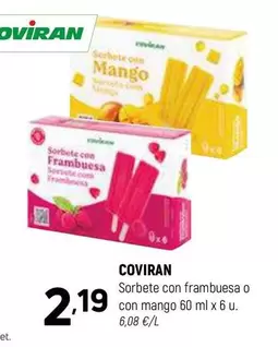coviran - Sorbete Con Frambuesa O Con Mango