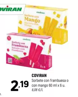 Coviran - Sorbete Con Frambuesa O Con Mango