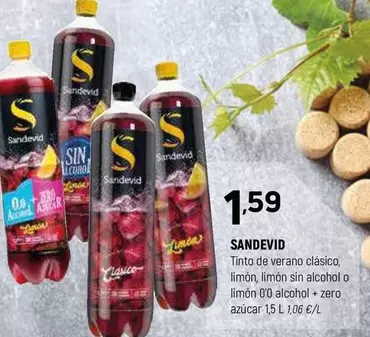 Sandevid - Tinto De Verano Clasico, Limón, Limón, Sin Alcohol O Limón