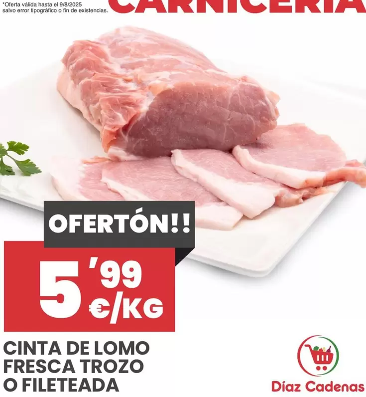 Cinta De Lomo Fresca Trozo O Fileteada